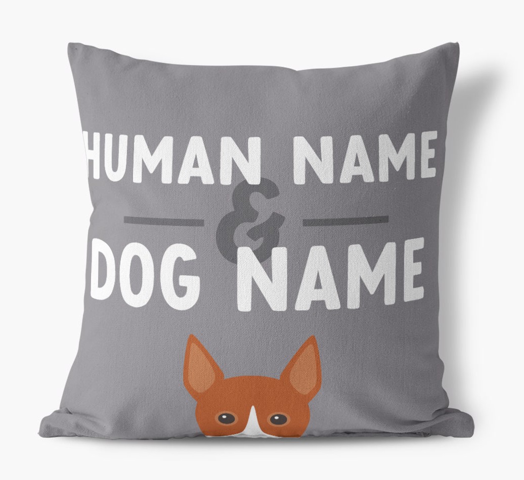 Human And Pet Name: Personalised {breedFullName} Canvas Cushion