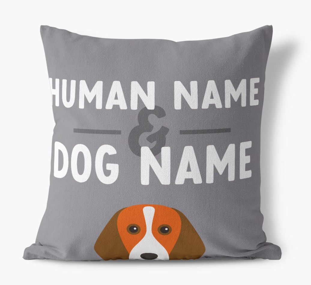 Human And Pet Name: Personalised {breedFullName} Canvas Cushion