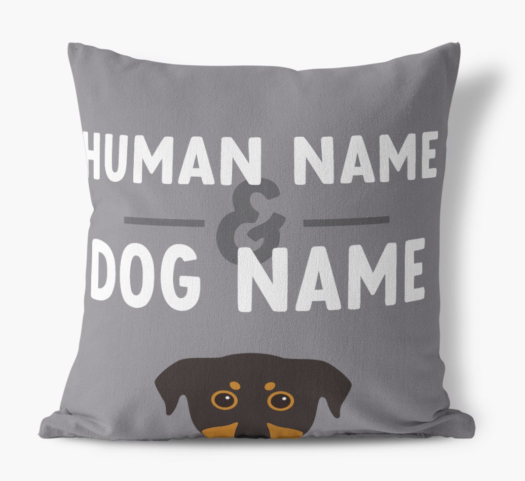 Human And Pet Name: Personalised {breedFullName} Canvas Cushion