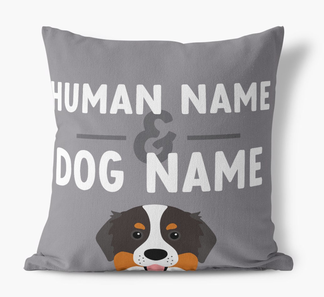 Human And Pet Name: Personalised {breedFullName} Canvas Cushion