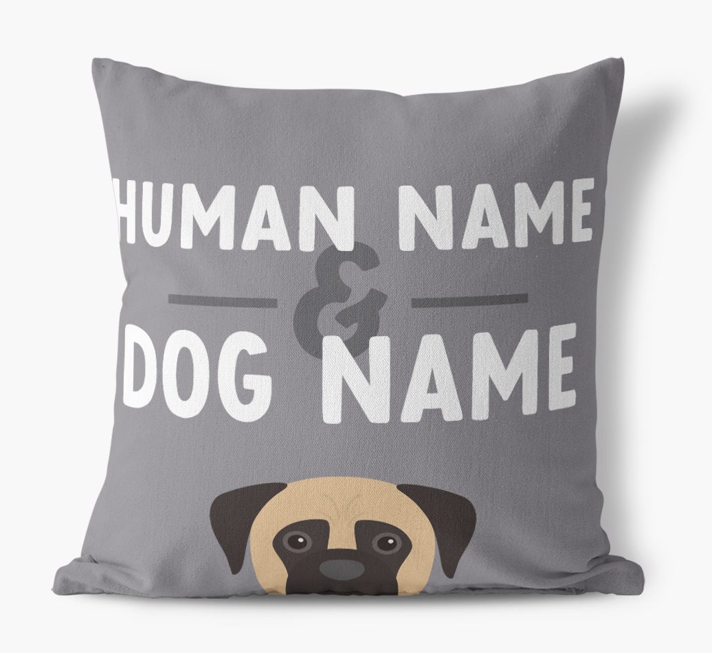 Human And Pet Name: Personalised {breedFullName} Canvas Cushion