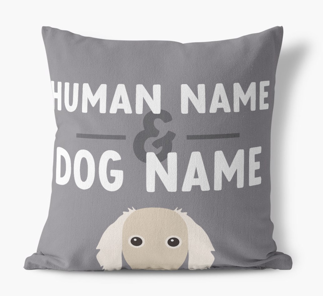Human And Pet Name: Personalised {breedFullName} Canvas Cushion