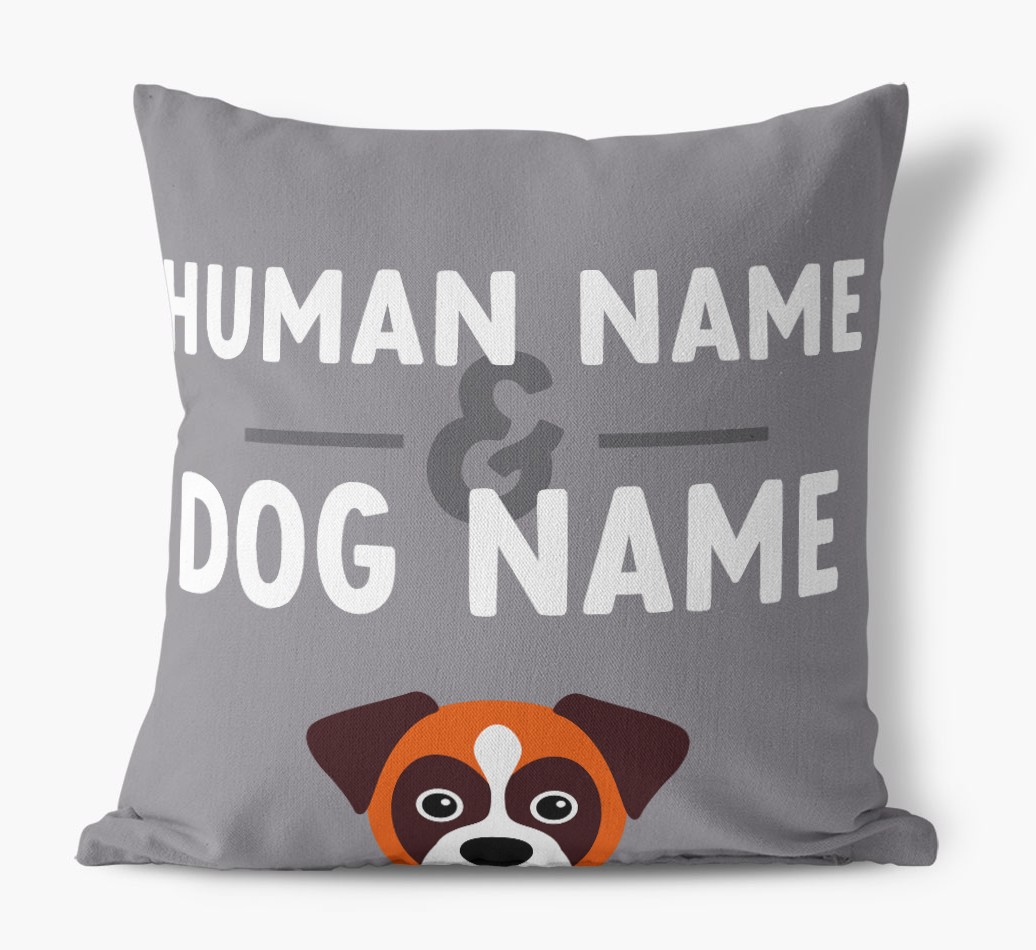 Human And Pet Name: Personalised {breedFullName} Canvas Cushion