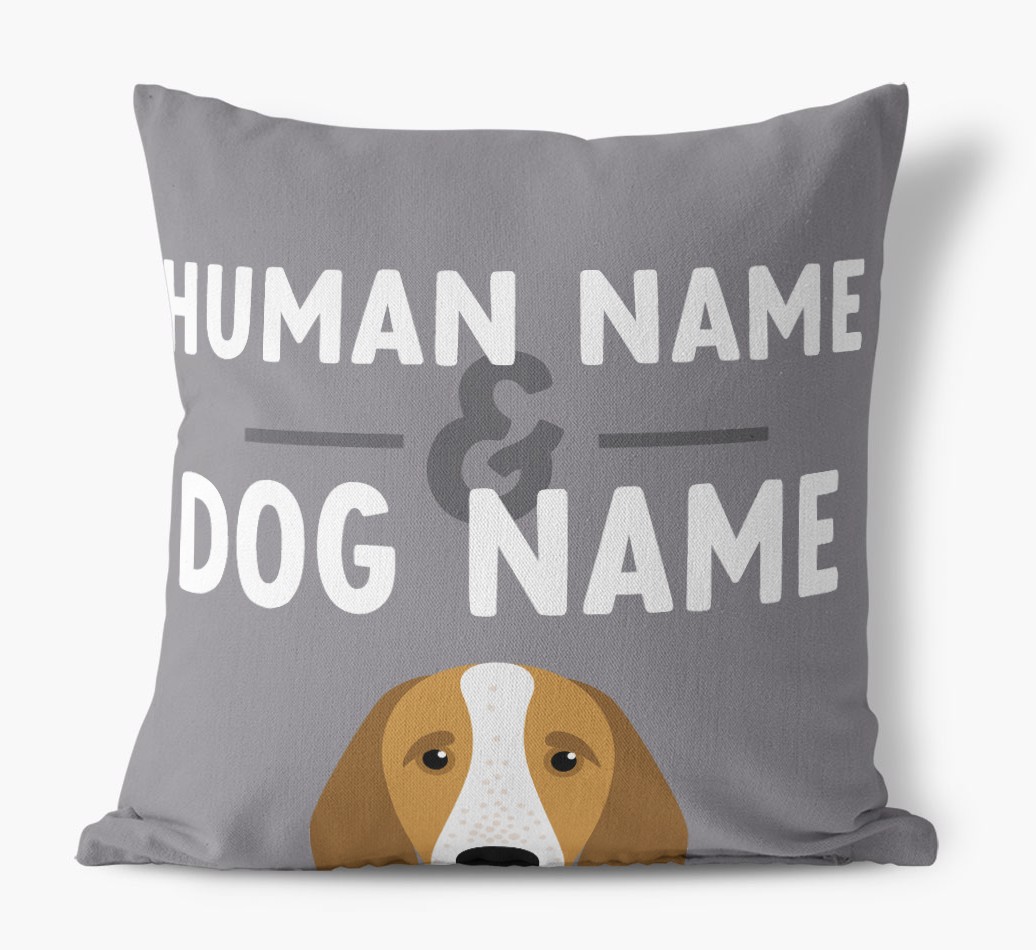 Human And Pet Name: Personalised {breedFullName} Canvas Cushion