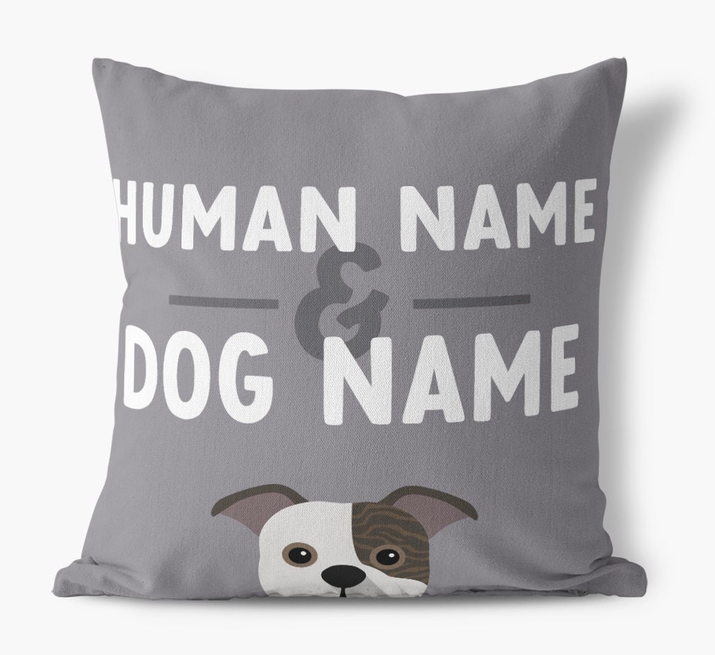 Human And Pet Name: Personalised {breedFullName} Canvas Cushion