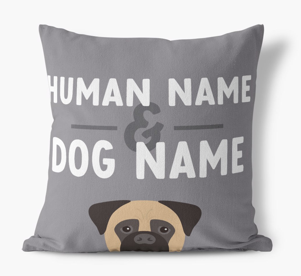 Human And Pet Name: Personalised {breedFullName} Canvas Cushion