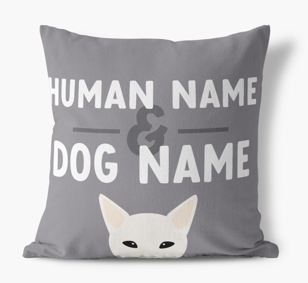 Human And Pet Name: Personalised {breedFullName} Canvas Cushion