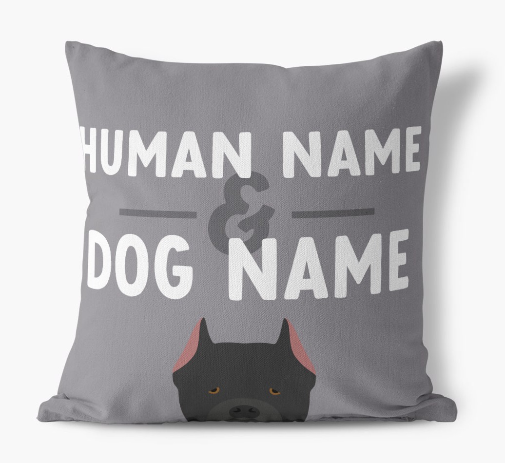Human And Pet Name: Personalised {breedFullName} Canvas Cushion
