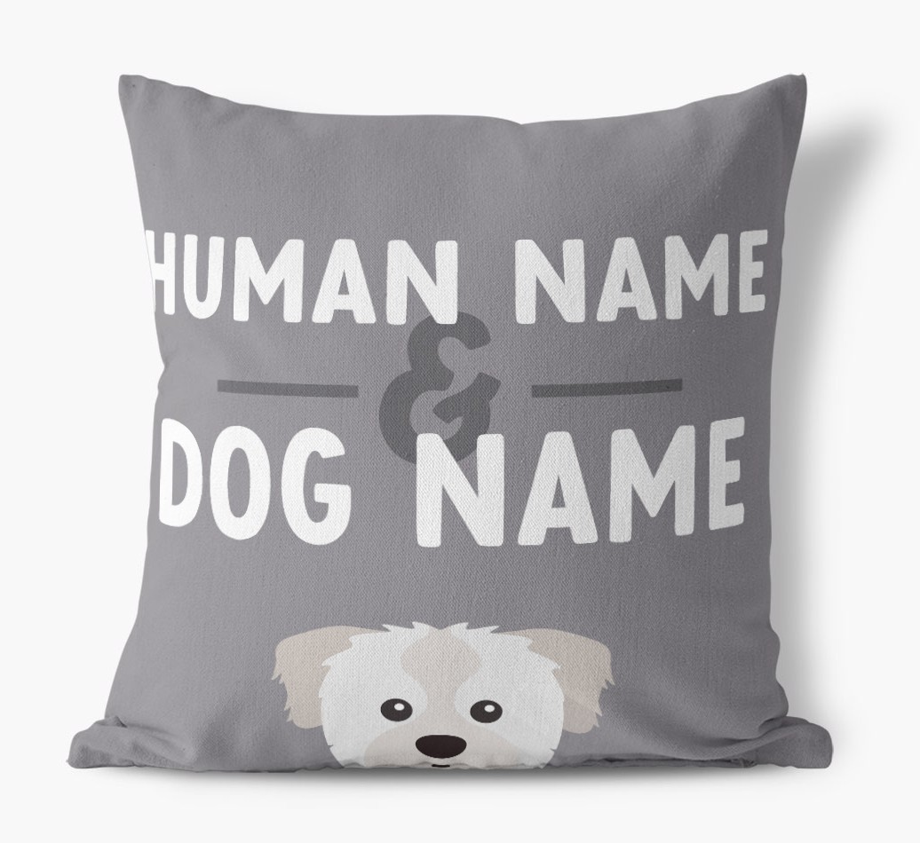 Human And Pet Name: Personalised {breedFullName} Canvas Cushion