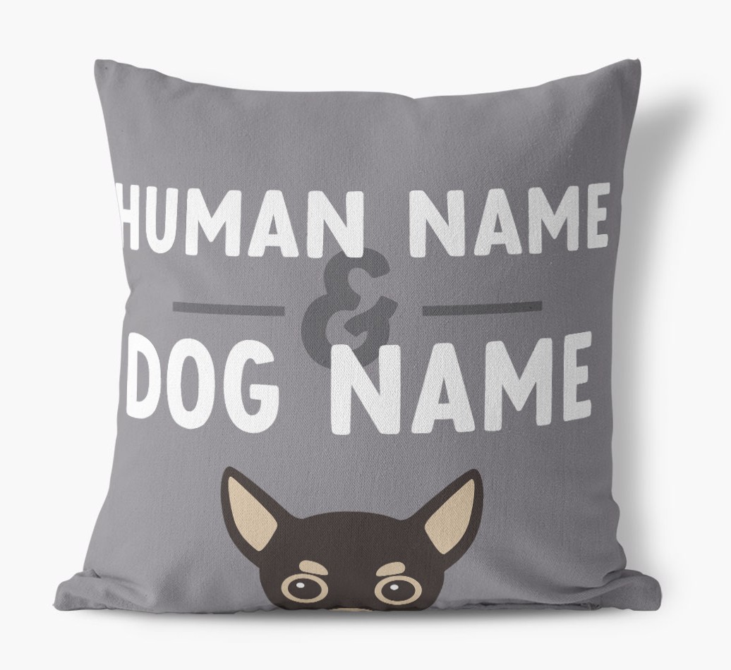 Human And Pet Name: Personalized {breedFullName} Canvas Pillow