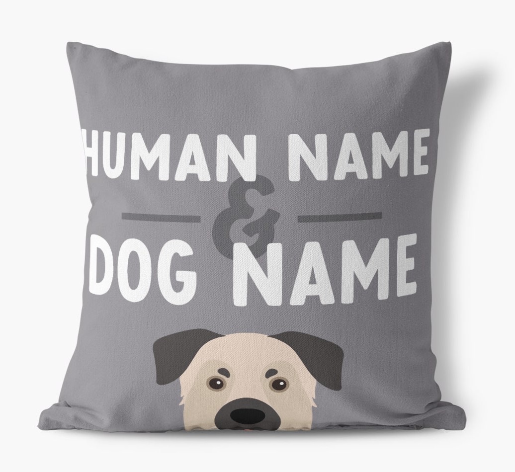 Human And Pet Name: Personalised {breedFullName} Canvas Cushion