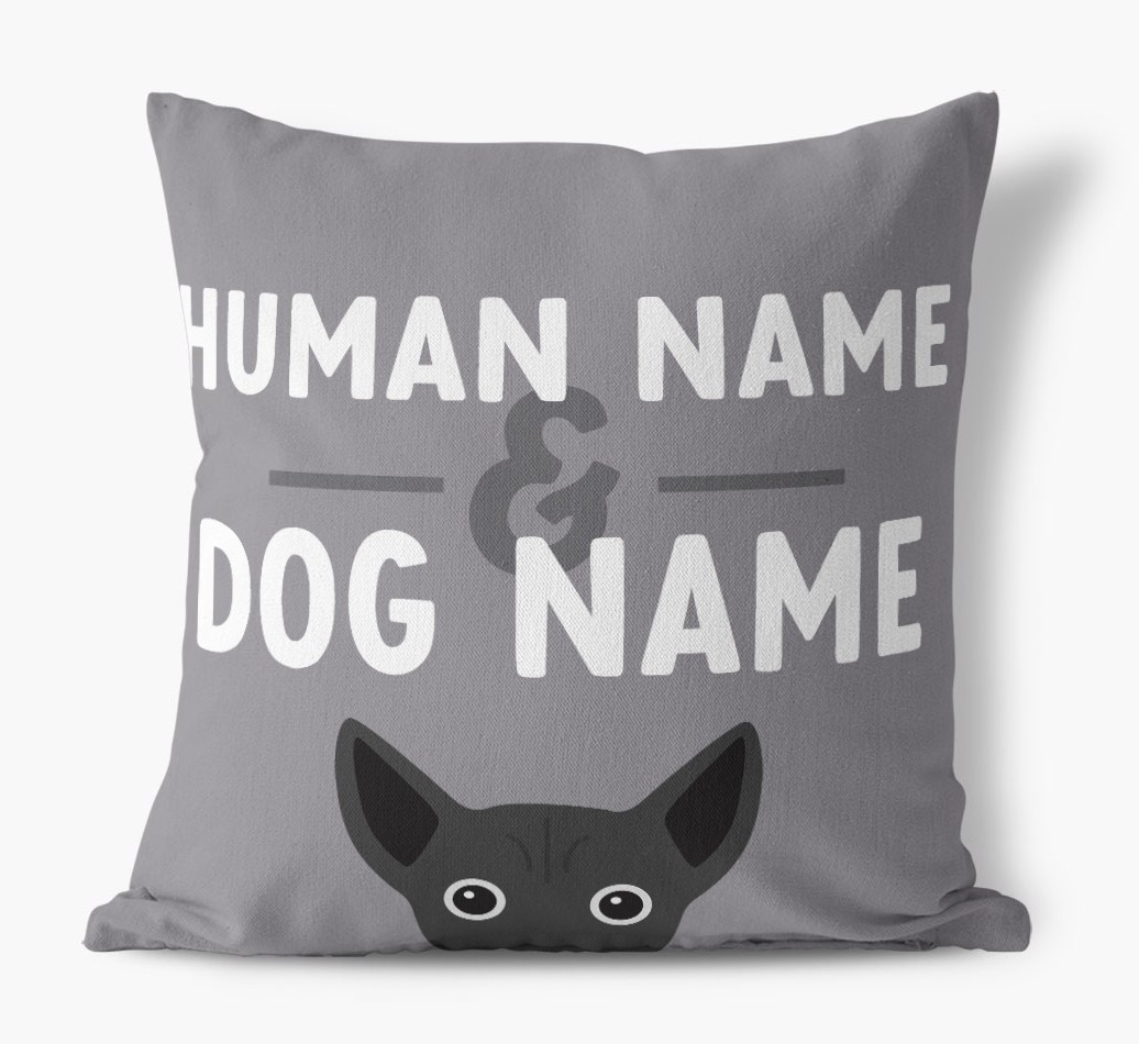 Human And Pet Name: Personalised {breedFullName} Canvas Cushion