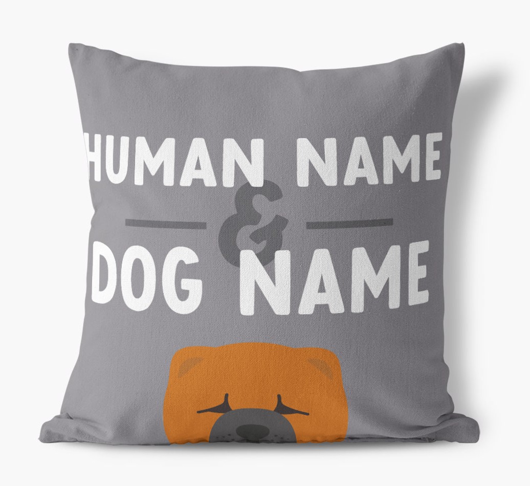 Human And Pet Name: Personalised {breedFullName} Canvas Cushion