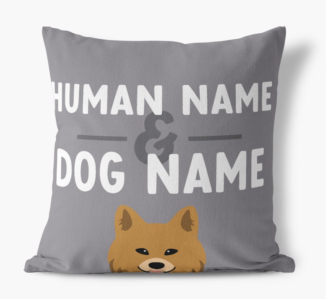 Human And Pet Name: Personalised {breedFullName} Canvas Cushion
