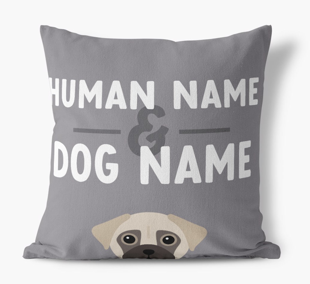 Human And Pet Name: Personalised {breedFullName} Canvas Cushion