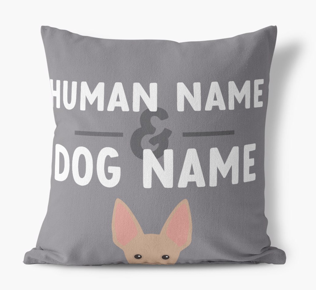 Human And Pet Name: Personalised {breedFullName} Canvas Cushion