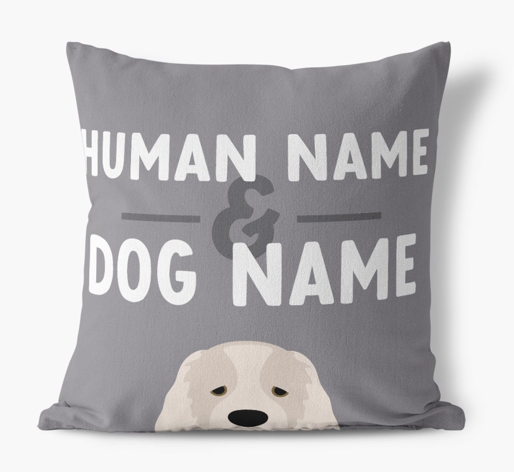 Human And Pet Name: Personalised {breedFullName} Canvas Cushion