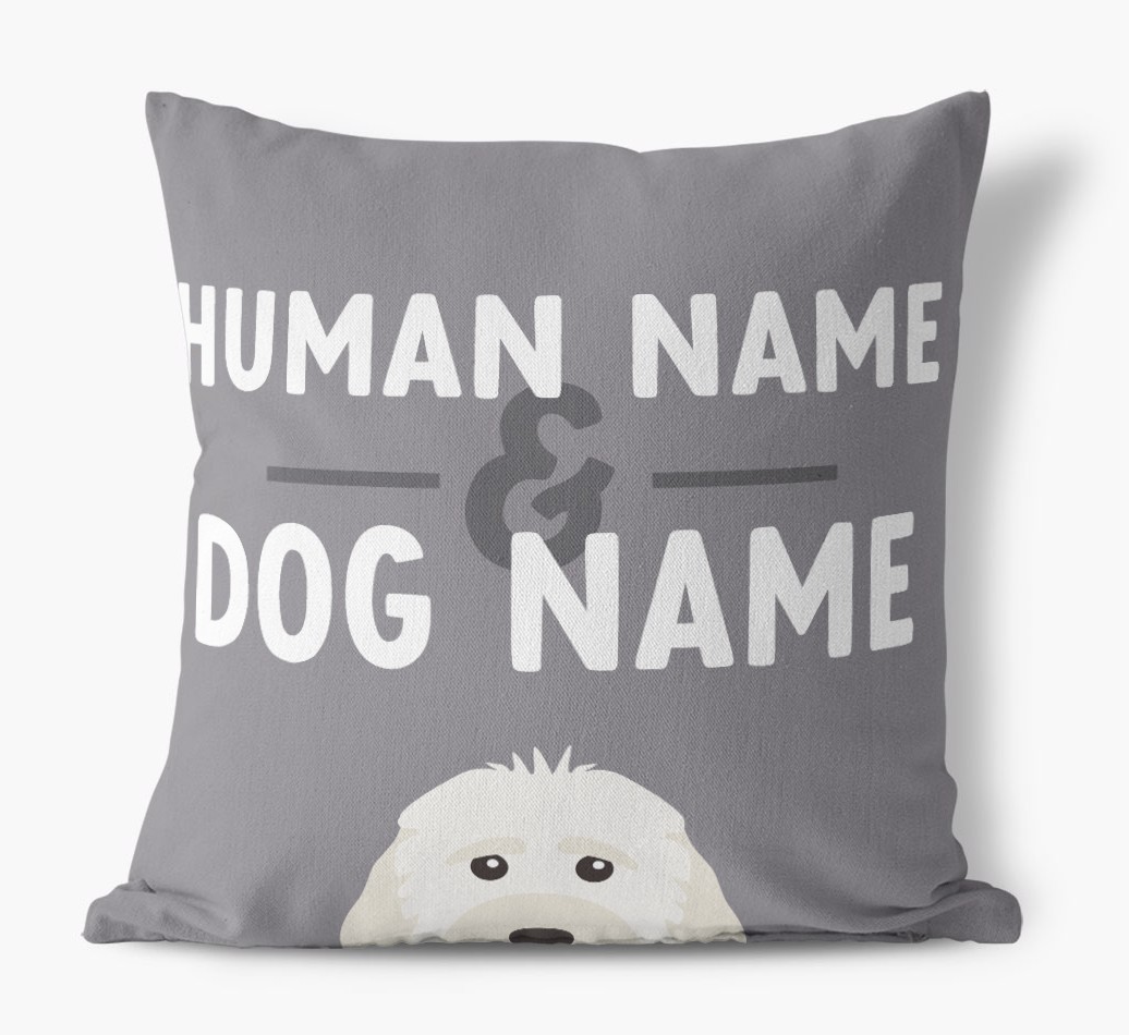Human And Pet Name: Personalised {breedFullName} Canvas Cushion