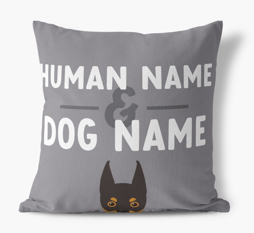 Human And Pet Name: Personalised {breedFullName} Canvas Cushion