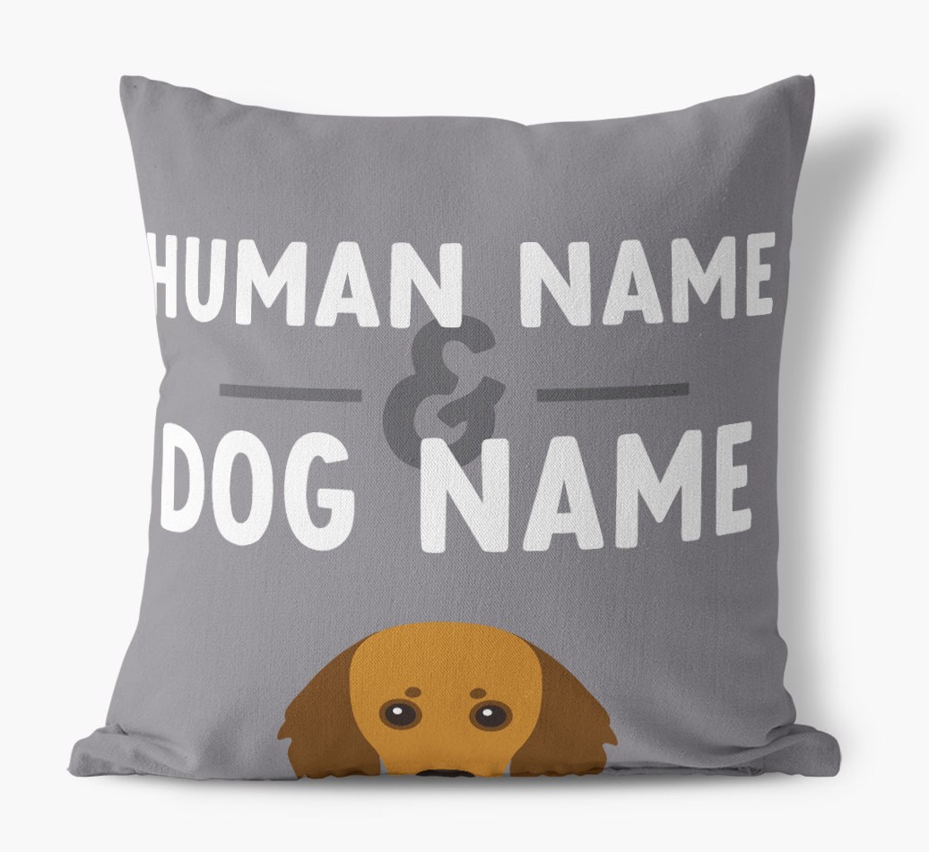 Human And Pet Name: Personalised {breedFullName} Canvas Cushion