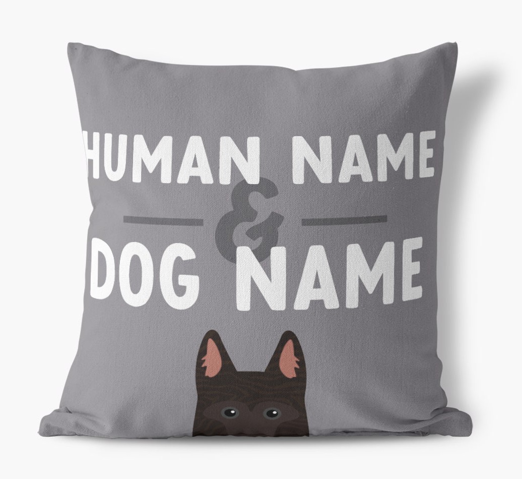 Human And Pet Name: Personalised {breedFullName} Canvas Cushion