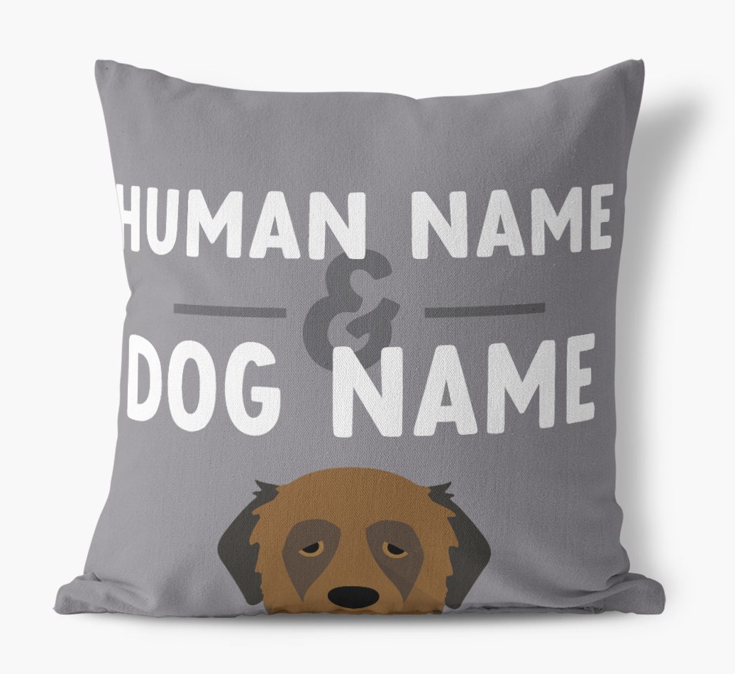 Human And Pet Name: Personalised {breedFullName} Canvas Cushion