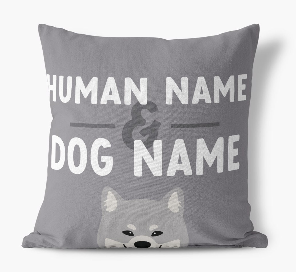 Human And Pet Name: Personalised {breedFullName} Canvas Cushion