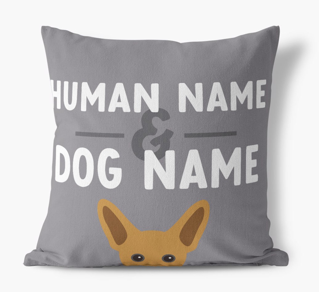 Human And Pet Name: Personalised {breedFullName} Canvas Cushion