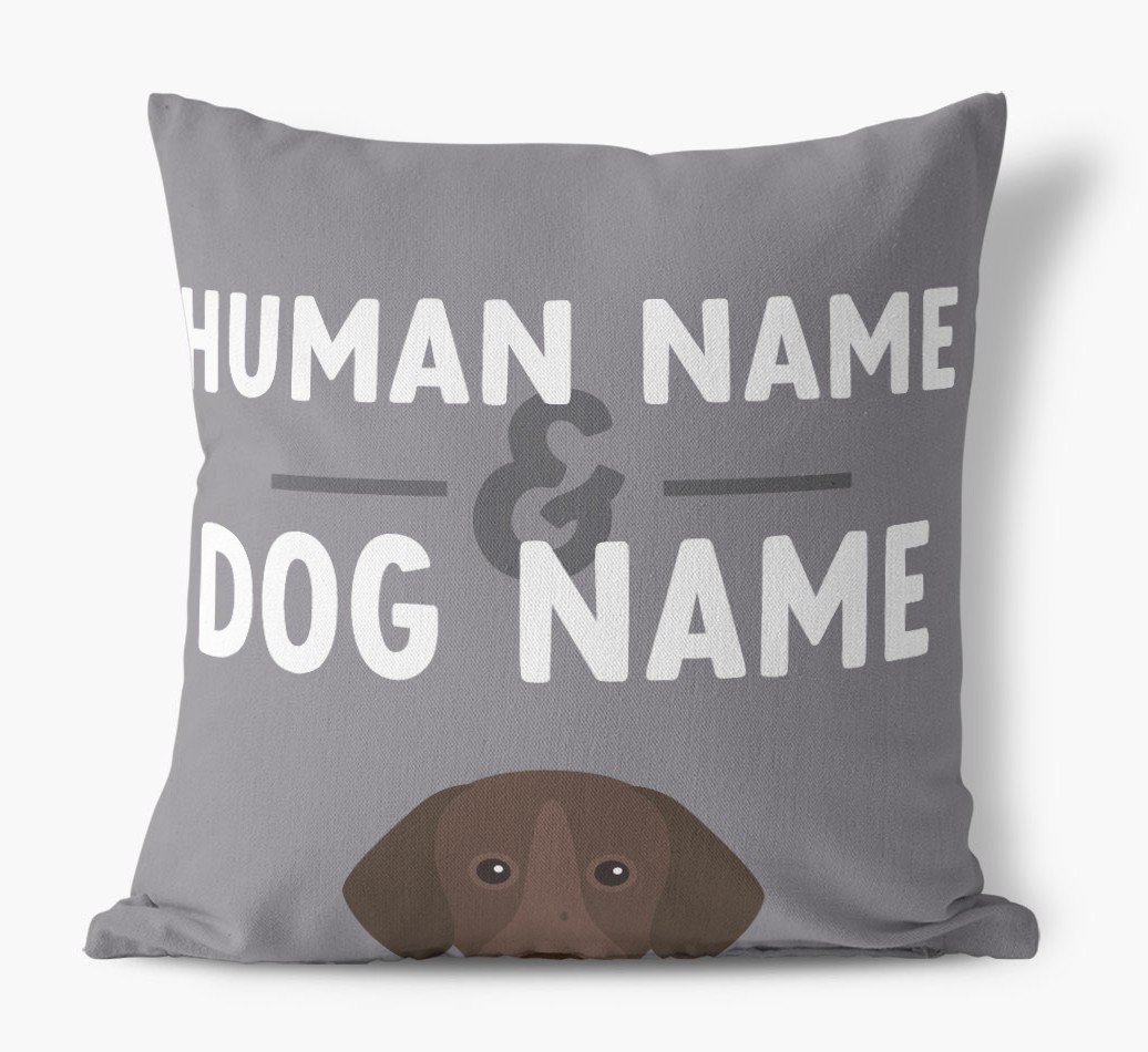 Human And Pet Name: Personalised {breedFullName} Canvas Cushion