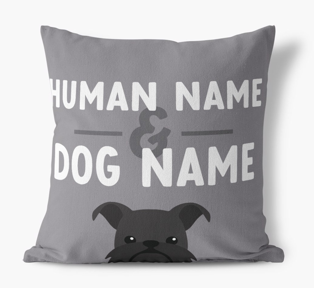 Human And Pet Name: Personalised {breedFullName} Canvas Cushion