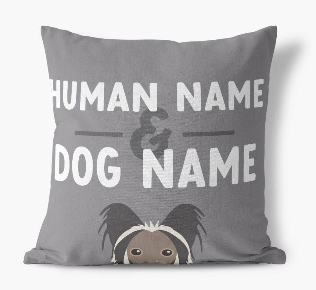 Human And Pet Name: Personalised {breedFullName} Canvas Cushion