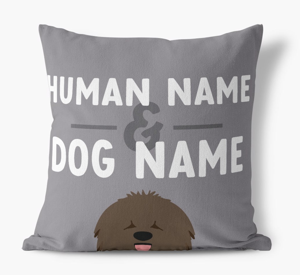 Human And Pet Name: Personalised {breedFullName} Canvas Cushion
