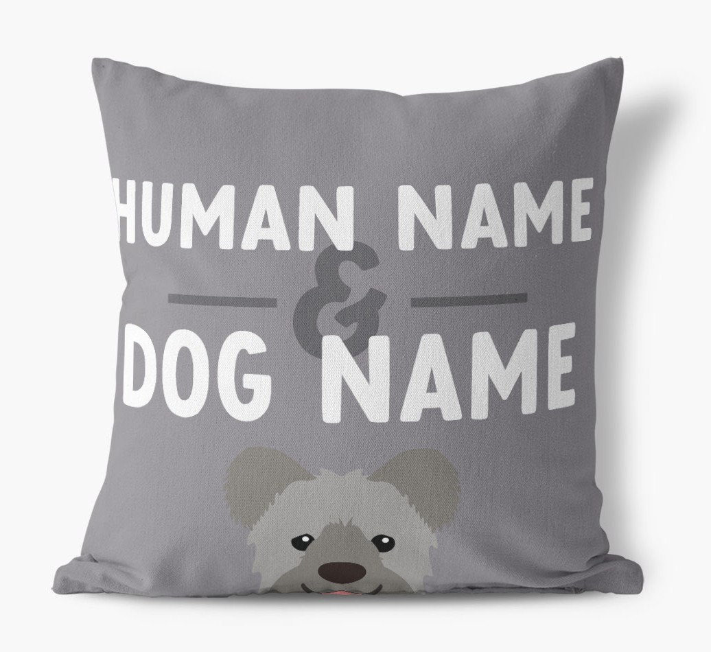 Human And Pet Name: Personalised {breedFullName} Canvas Cushion