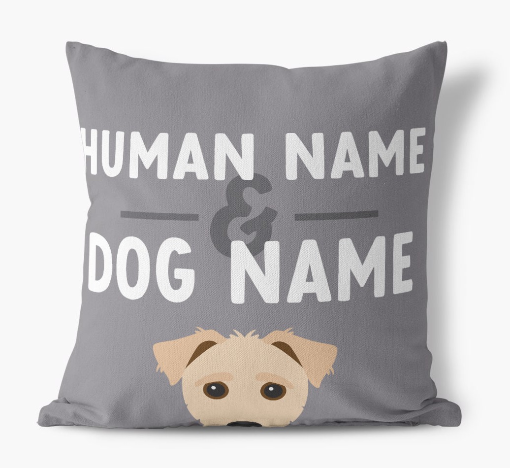 Human And Pet Name: Personalised {breedFullName} Canvas Cushion