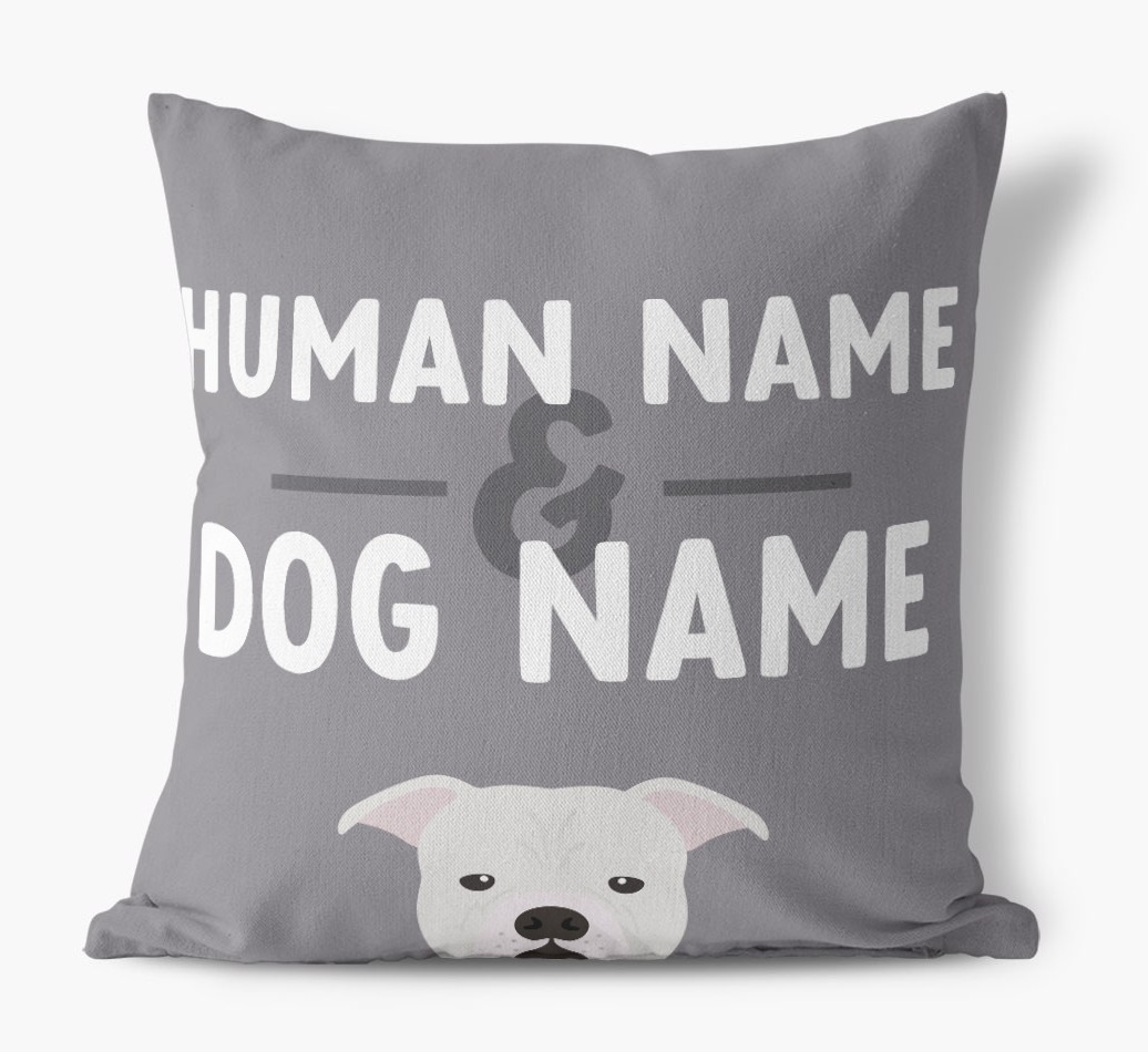 Human And Pet Name: Personalised {breedFullName} Canvas Cushion