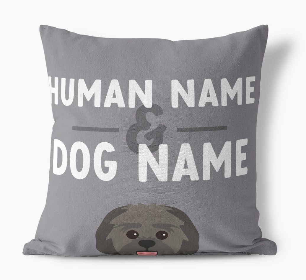 Human And Pet Name: Personalised {breedFullName} Canvas Cushion