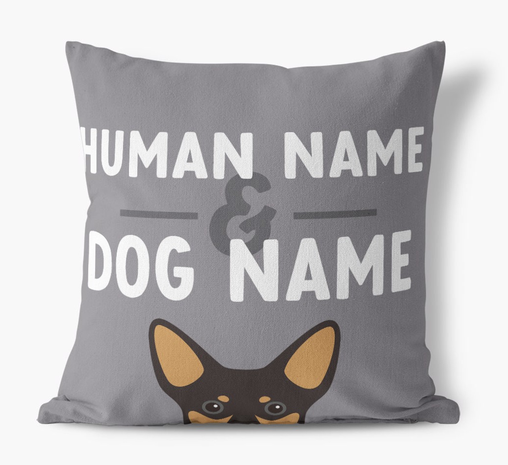 Human And Pet Name: Personalised {breedFullName} Canvas Cushion