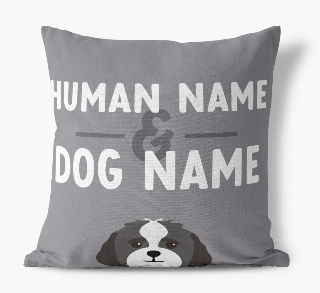 Human And Pet Name: Personalised {breedFullName} Canvas Cushion
