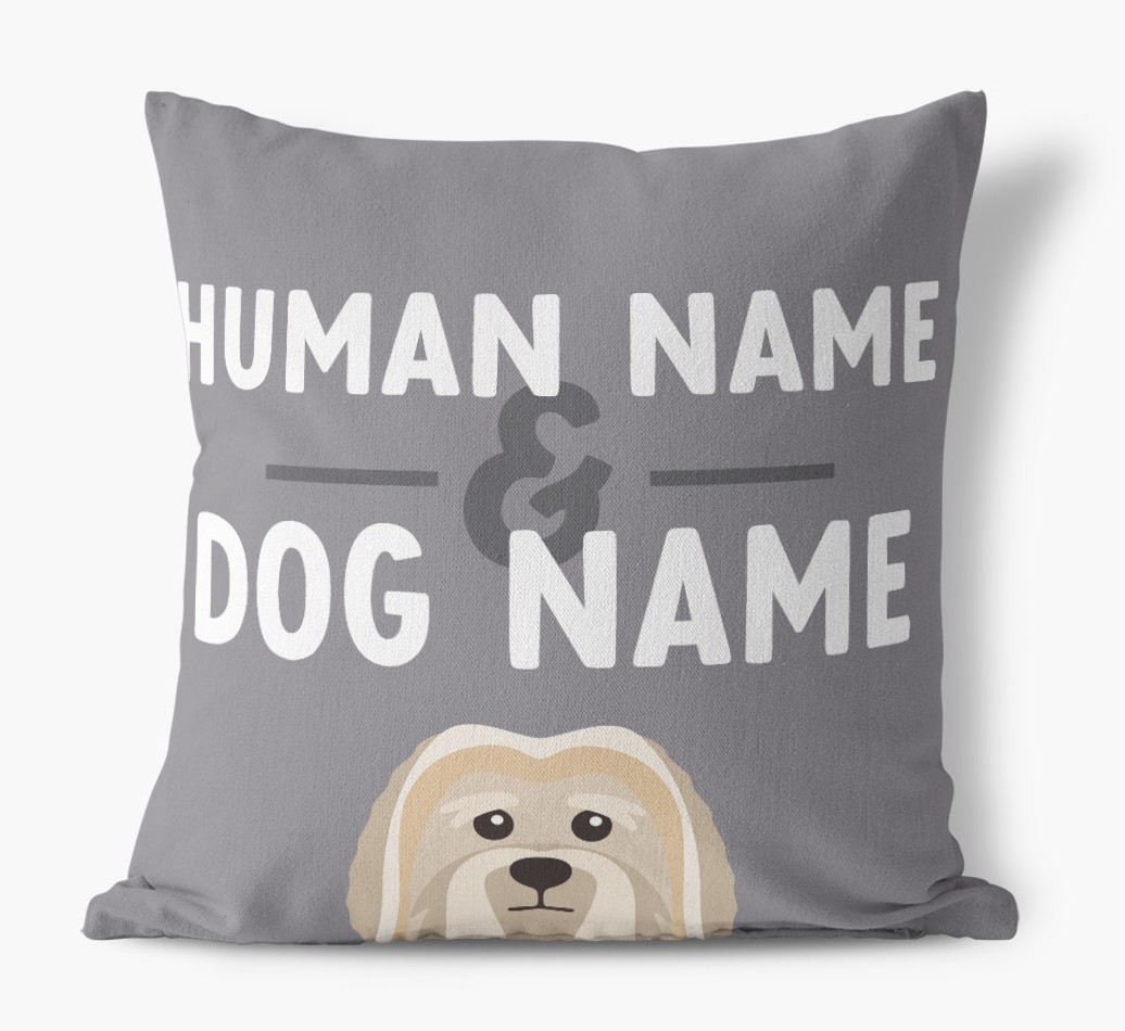 Human And Pet Name: Personalised {breedFullName} Canvas Cushion