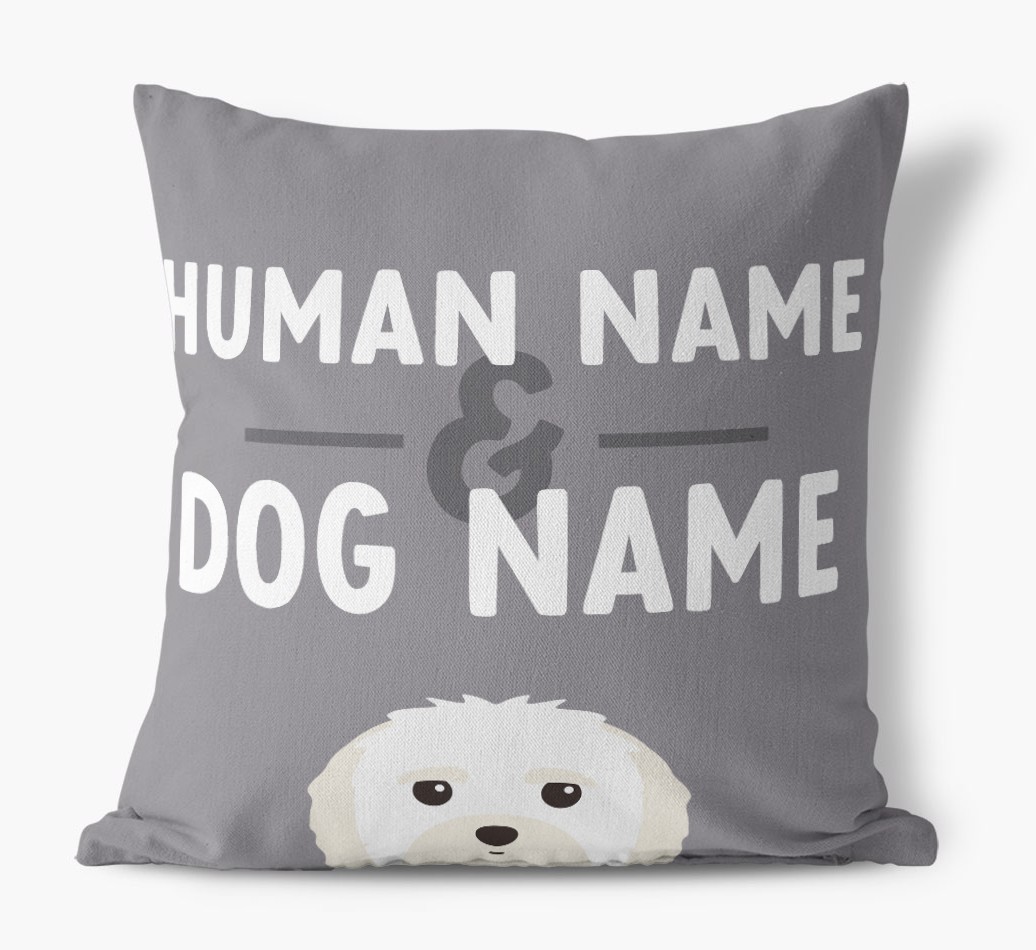 Human And Pet Name: Personalised {breedFullName} Canvas Cushion