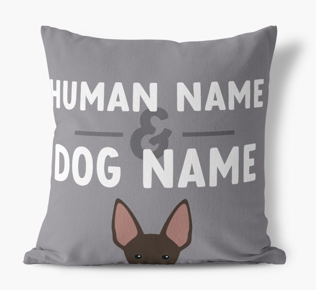 Human And Pet Name: Personalised {breedFullName} Canvas Cushion