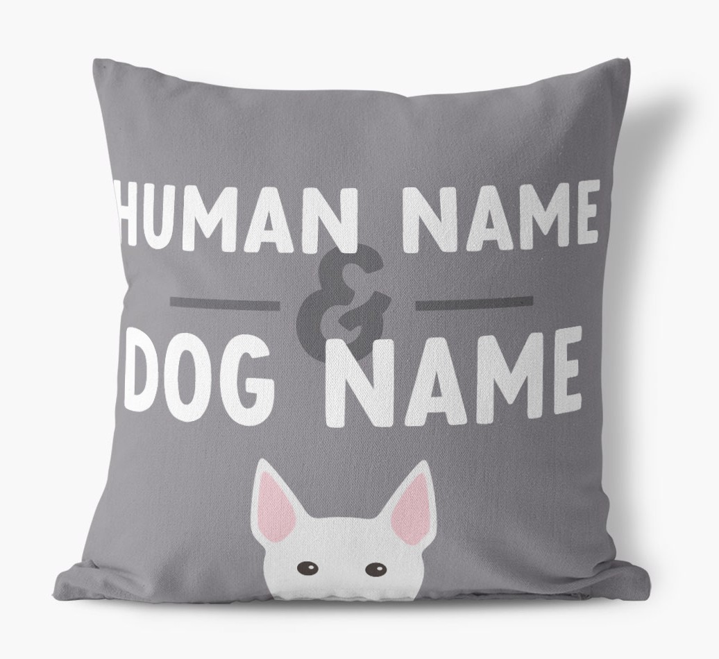 Human And Pet Name: Personalized {breedFullName} Canvas Pillow
