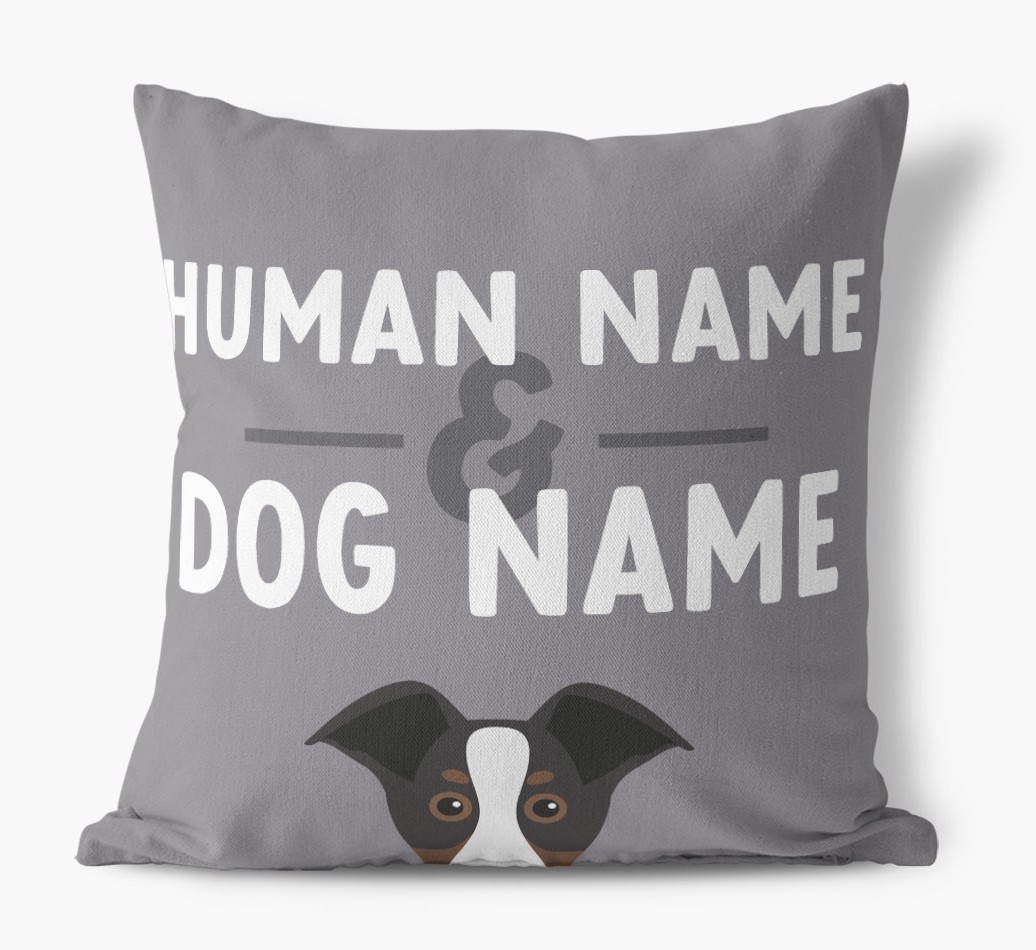 Human And Pet Name: Personalised {breedFullName} Canvas Cushion