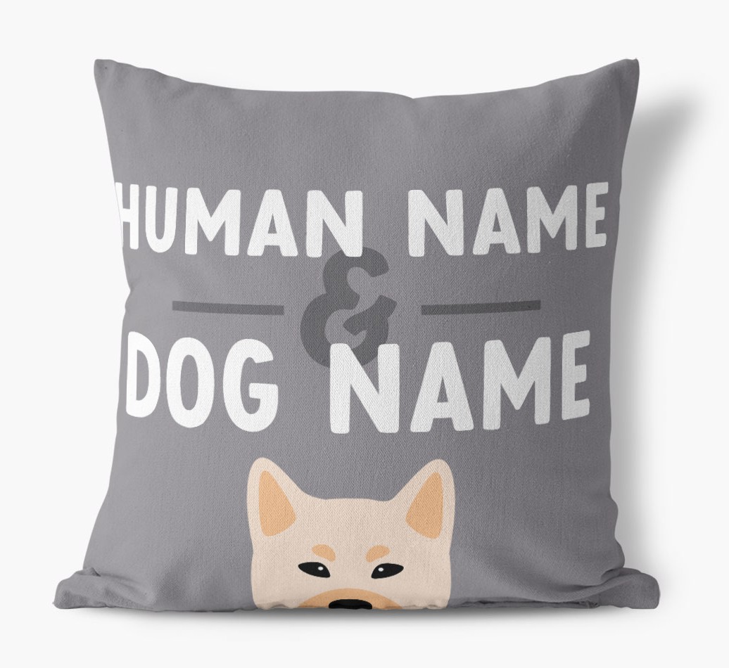 Human And Pet Name: Personalised {breedFullName} Canvas Cushion