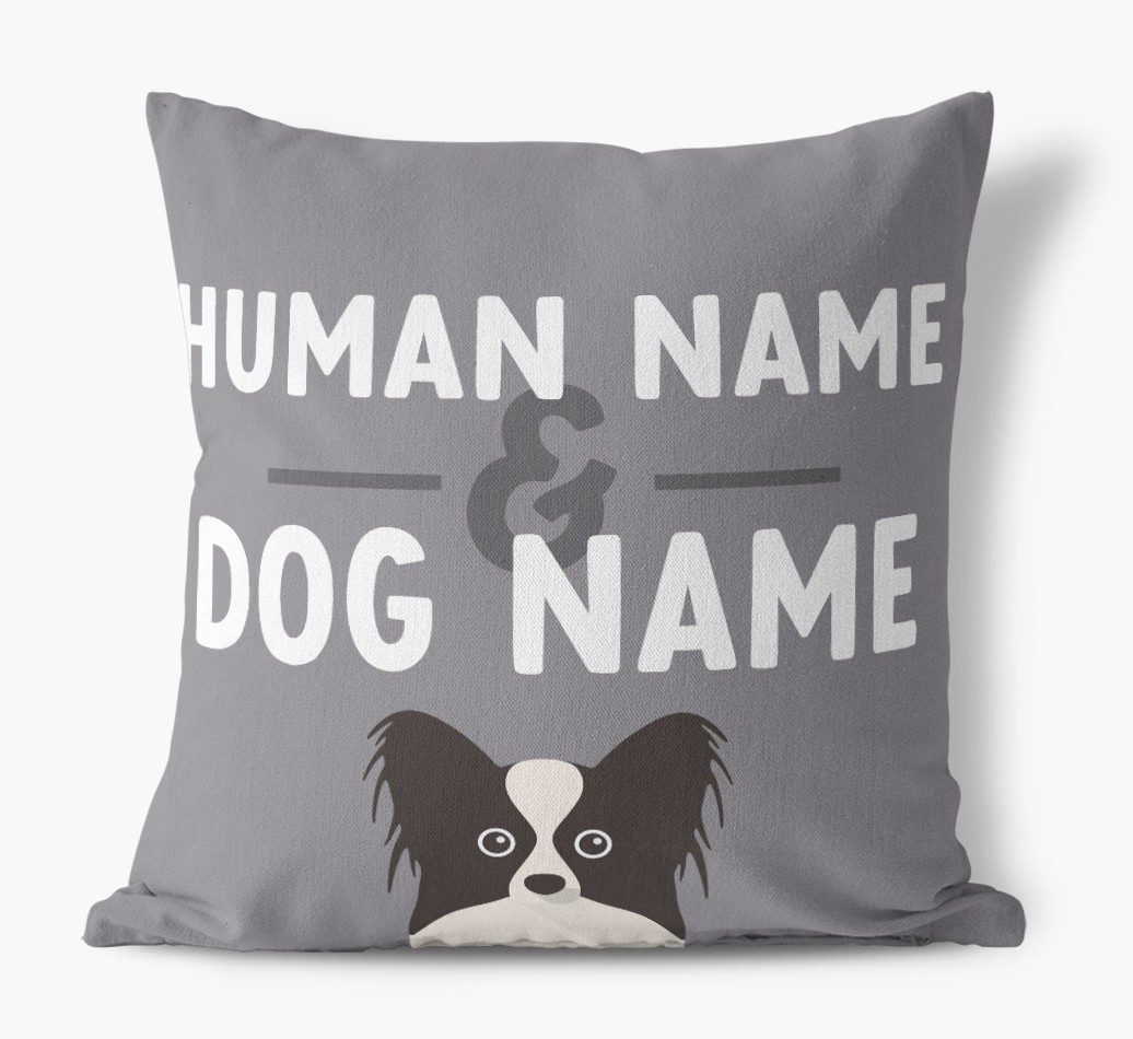 Human And Pet Name: Personalised {breedFullName} Canvas Cushion