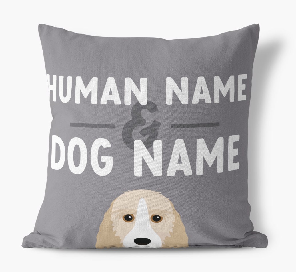 Human And Pet Name: Personalised {breedFullName} Canvas Cushion
