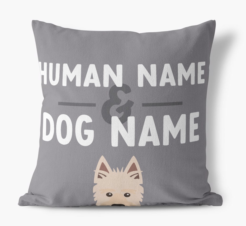 Human And Pet Name: Personalised {breedFullName} Canvas Cushion