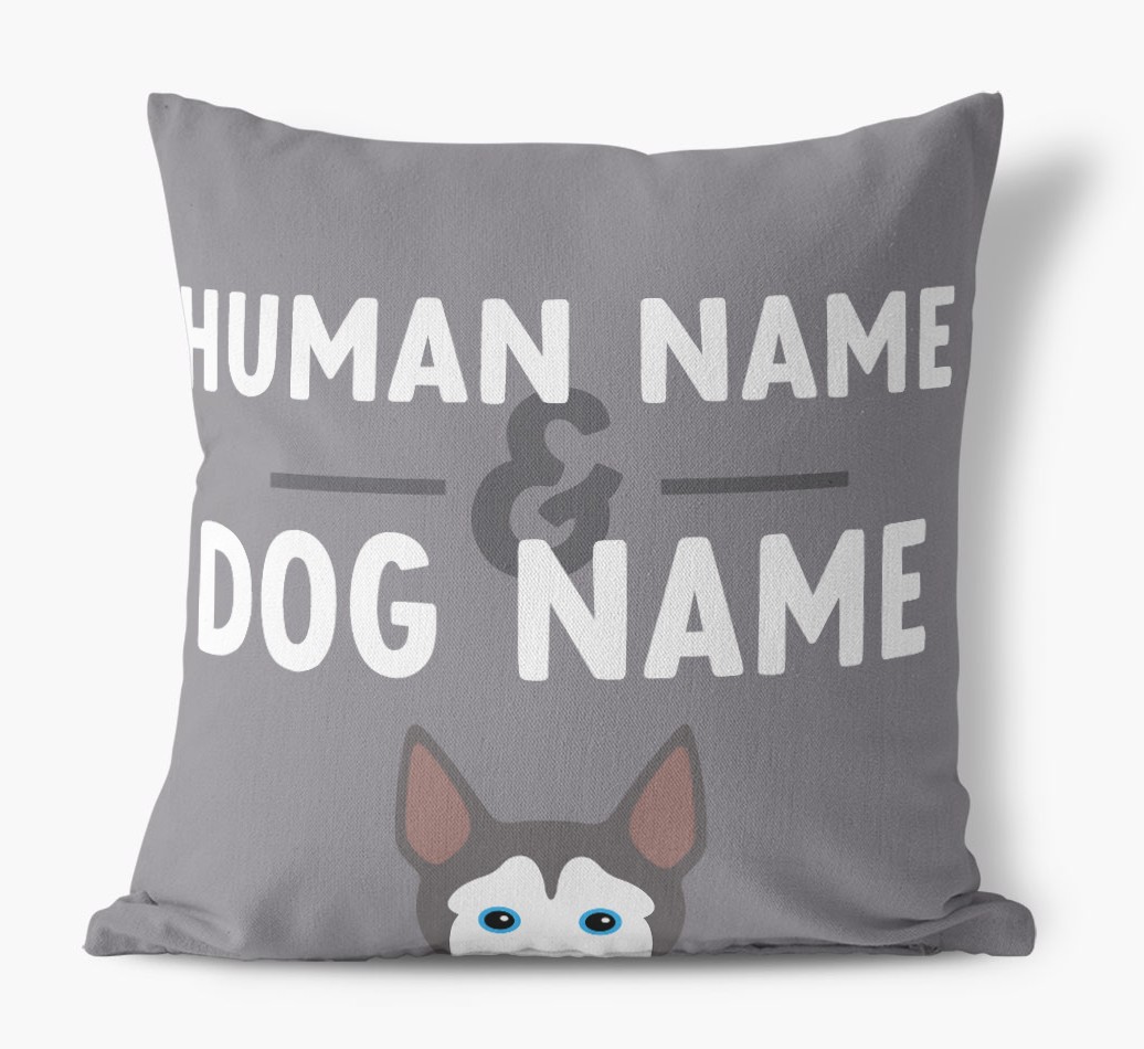 Human And Pet Name: Personalised {breedFullName} Canvas Cushion