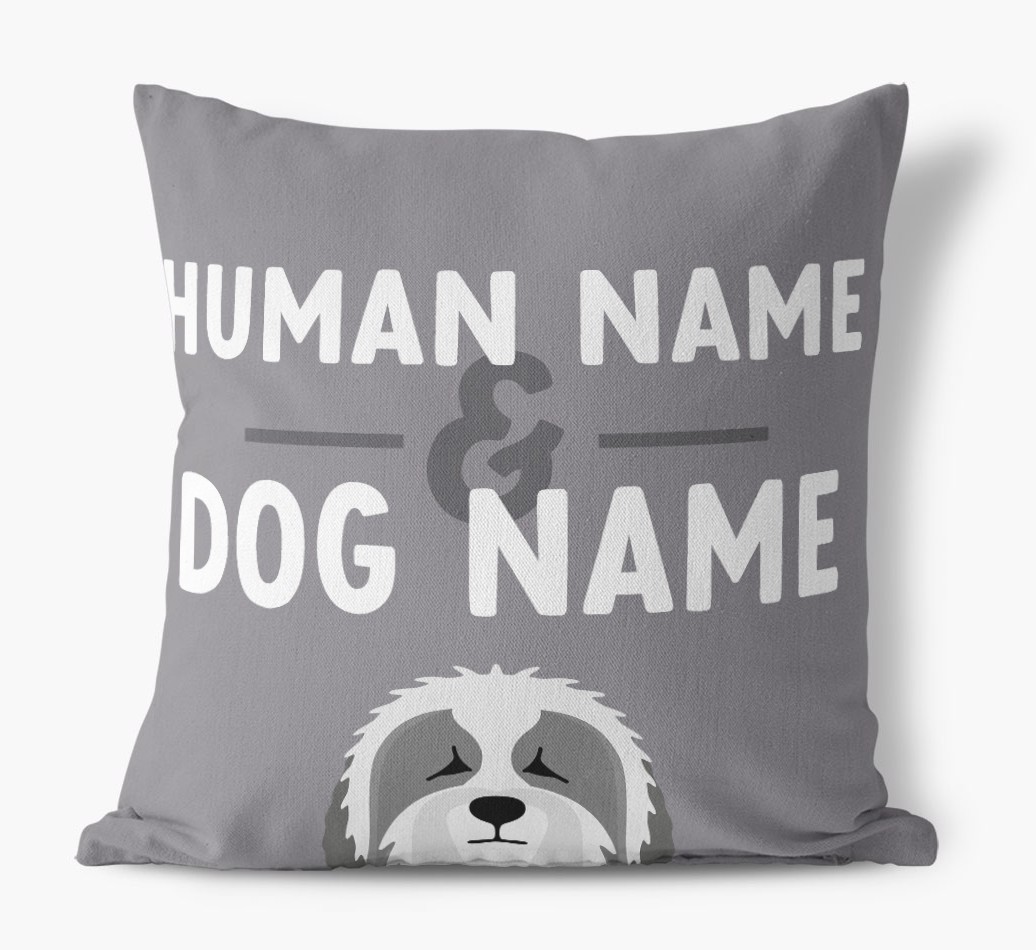 Human And Pet Name: Personalised {breedFullName} Canvas Cushion