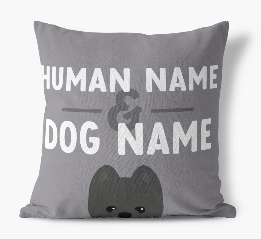 Human And Pet Name: Personalised {breedFullName} Canvas Cushion